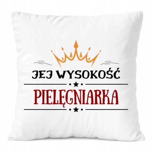 Poduszka Dla Pielęgniarki na Prezent z Nadrukiem ze Zdjęciem Biała PoliDraw