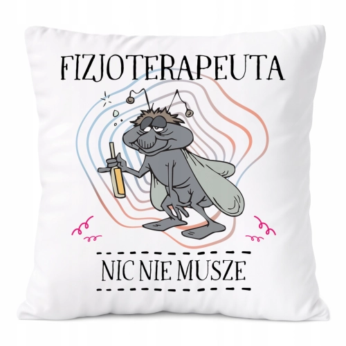 Poduszka Dla Fizjoterapeuty na Prezent z Nadrukiem ze Zdjęciem Biała