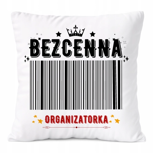 Poduszka Dla Organizatorki na Prezent z Nadrukiem ze Zdjęciem Biała