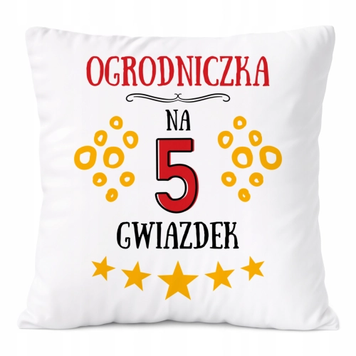Poduszka Dla Ogrodniczki na Prezent z Nadrukiem ze Zdjęciem Biała PoliDraw