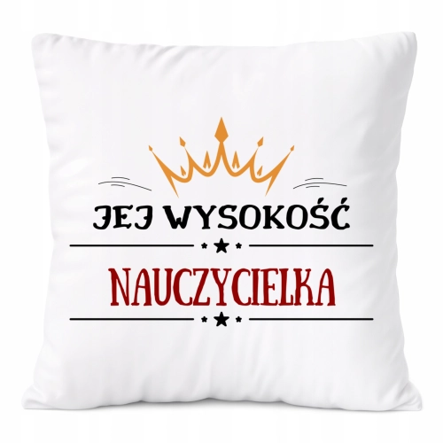 Poduszka Dla Nauczycielki na Prezent z Nadrukiem ze Zdjęciem Biała PoliDraw