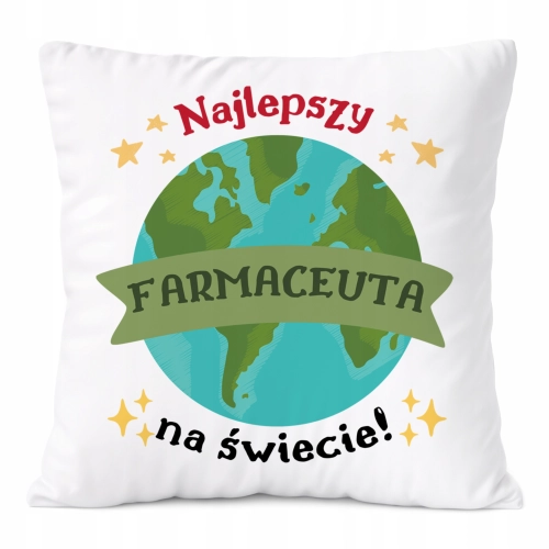 Poduszka Dla Farmaceuty na Prezent z Nadrukiem ze Zdjęciem Biała PoliDraw
