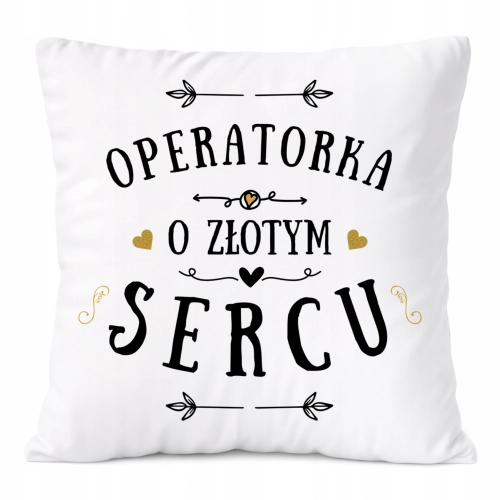 Poduszka Dla Operatorki na Prezent z Nadrukiem ze Zdjęciem Biała PoliDraw