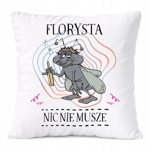 Poduszka Dla Florysty na Prezent z Nadrukiem ze Zdjęciem Biała PoliDraw