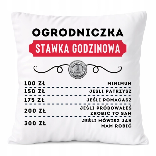 Poduszka Dla Ogrodniczki na Prezent z Nadrukiem ze Zdjęciem Biała PoliDraw
