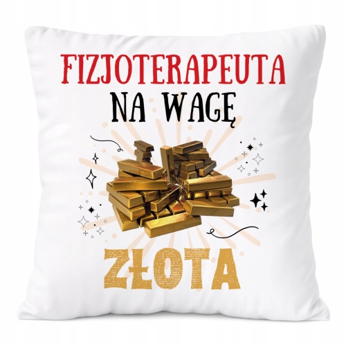 Poduszka Dla Fizjoterapeuty na Prezent z Nadrukiem ze Zdjęciem Biała