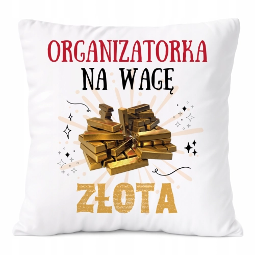 Poduszka Dla Organizatorki na Prezent z Nadrukiem ze Zdjęciem Biała