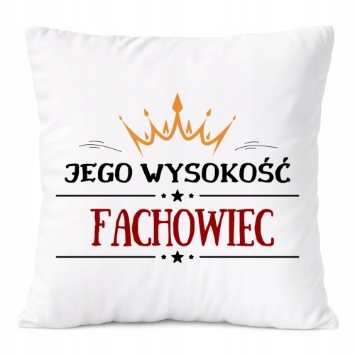 Poduszka Dla Fachowca na Prezent z Nadrukiem ze Zdjęciem Biała PoliDraw