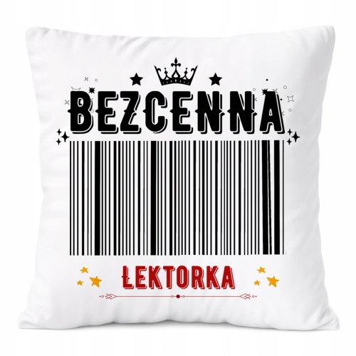 Poduszka Dla Lektorki na Prezent z Nadrukiem ze Zdjęciem Biała PoliDraw