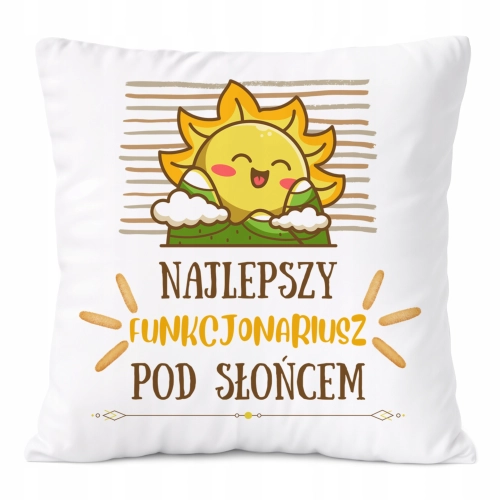 Poduszka Dla Funkcjonariusza na Prezent z Nadrukiem ze Zdjęciem Biała