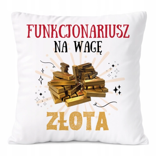 Poduszka Dla Funkcjonariusza na Prezent z Nadrukiem ze Zdjęciem Biała