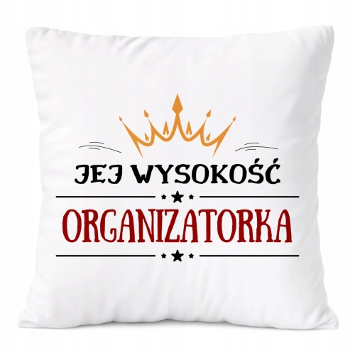 Poduszka Dla Organizatorki na Prezent z Nadrukiem ze Zdjęciem Biała