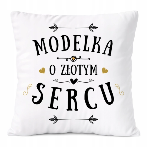 Poduszka Dla Modelki na Prezent z Nadrukiem ze Zdjęciem Biała PoliDraw