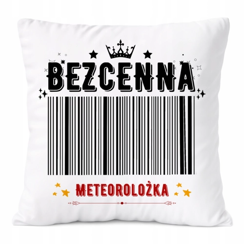 Poduszka Dla Meteorolożki na Prezent z Nadrukiem ze Zdjęciem Biała PoliDraw