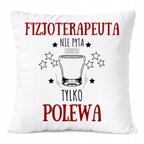 Poduszka Dla Fizjoterapeuty na Prezent z Nadrukiem ze Zdjęciem Biała