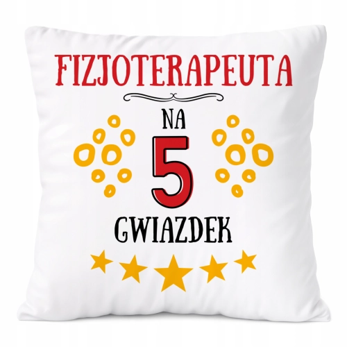 Poduszka Dla Fizjoterapeuty na Prezent z Nadrukiem ze Zdjęciem Biała