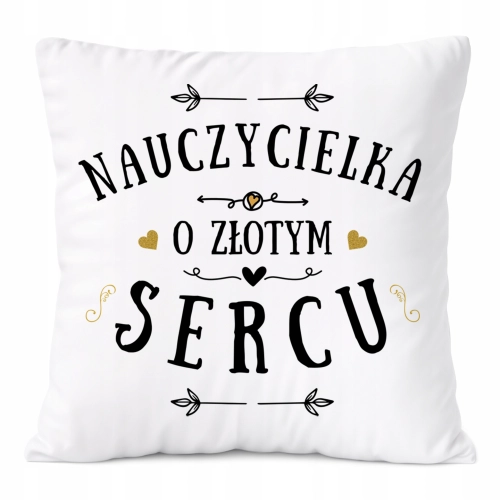 Poduszka Dla Nauczycielki na Prezent z Nadrukiem ze Zdjęciem Biała PoliDraw