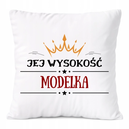 Poduszka Dla Modelki na Prezent z Nadrukiem ze Zdjęciem Biała PoliDraw
