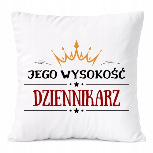 Poduszka Dla Dziennikarza na Prezent z Nadrukiem ze Zdjęciem Biała PoliDraw