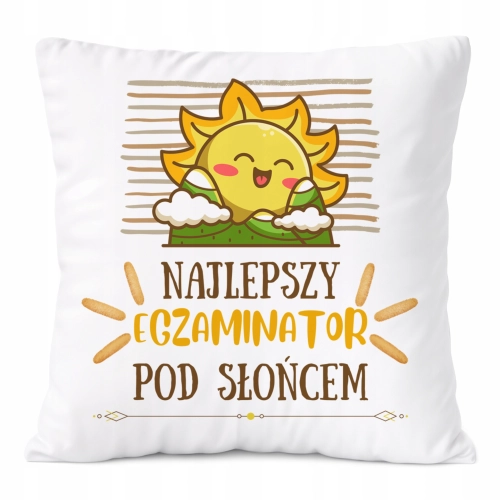 Poduszka Dla Egzaminatora na Prezent z Nadrukiem ze Zdjęciem Biała PoliDraw