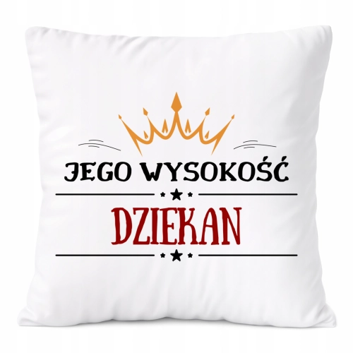 Poduszka Dla Dziekana na Prezent z Nadrukiem ze Zdjęciem Biała PoliDraw