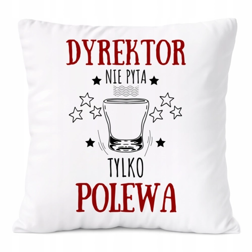Poduszka Dla Dyrektora na Prezent z Nadrukiem ze Zdjęciem Biała PoliDraw