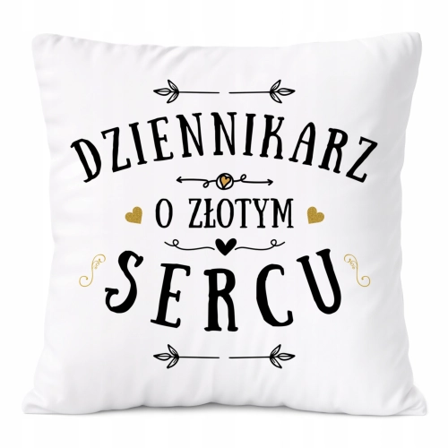 Poduszka Dla Dziennikarza na Prezent z Nadrukiem ze Zdjęciem Biała PoliDraw