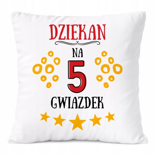 Poduszka Dla Dziekana na Prezent z Nadrukiem ze Zdjęciem Biała PoliDraw