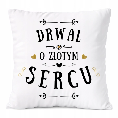 Poduszka Dla Drwala na Prezent z Nadrukiem ze Zdjęciem Biała PoliDraw