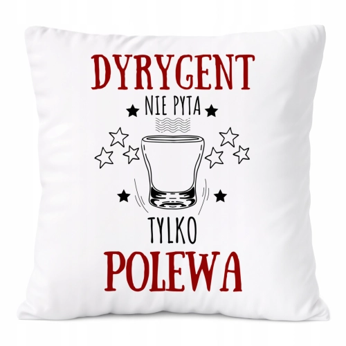 Poduszka Dla Dyrygenta na Prezent z Nadrukiem ze Zdjęciem Biała PoliDraw