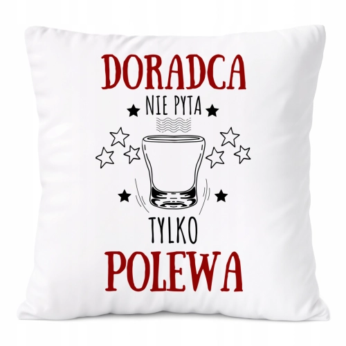Poduszka Dla Doradcy na Prezent z Nadrukiem ze Zdjęciem Biała PoliDraw