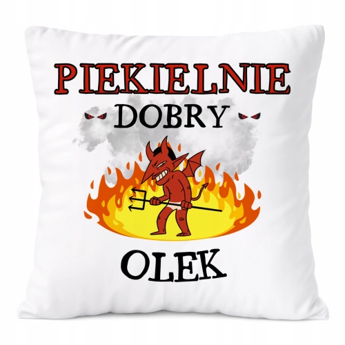 Poduszka Dla Olka na Prezent z Nadrukiem ze Zdjęciem Biała PoliDraw