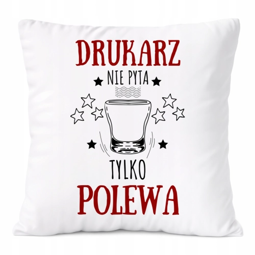 Poduszka Dla Drukarza na Prezent z Nadrukiem ze Zdjęciem Biała PoliDraw