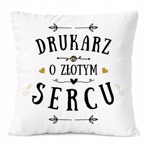 Poduszka Dla Drukarza na Prezent z Nadrukiem ze Zdjęciem Biała PoliDraw