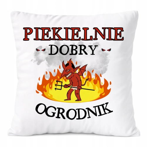 Poduszka Dla Ogrodnika na Prezent z Nadrukiem ze Zdjęciem Biała PoliDraw