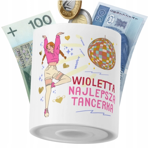 Skarbonka Dla Wioletty Córki Dziecka z Nadrukiem ze Zdjęciem