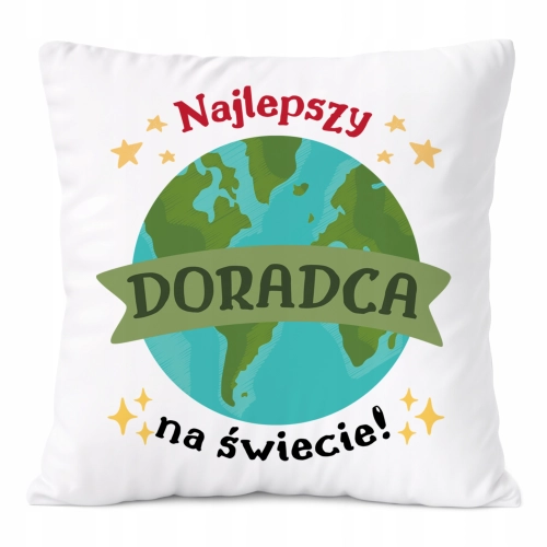 Poduszka Dla Doradcy na Prezent z Nadrukiem ze Zdjęciem Biała PoliDraw