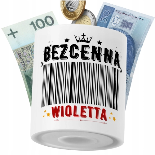 Skarbonka Dla Wioletty Córki Dziecka z Nadrukiem ze Zdjęciem