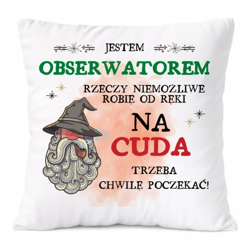 Poduszka Dla Obserwatora na Prezent z Nadrukiem ze Zdjęciem Biała PoliDraw
