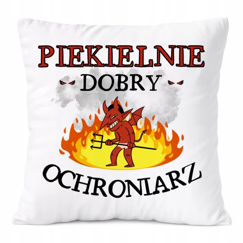 Poduszka Dla Ochroniarza na Prezent z Nadrukiem ze Zdjęciem Biała PoliDraw