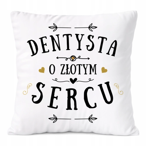 Poduszka Dla Dentysty na Prezent z Nadrukiem ze Zdjęciem Biała PoliDraw