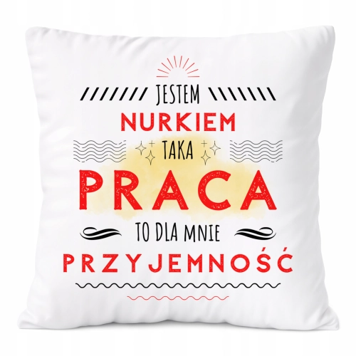 Poduszka Dla Nurka na Prezent z Nadrukiem ze Zdjęciem Biała PoliDraw