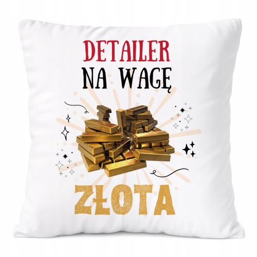 Poduszka Dla Detalingowca na Prezent z Nadrukiem ze Zdjęciem Biała PoliDraw
