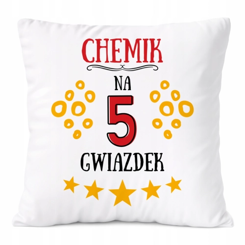Poduszka Dla Chemika na Prezent z Nadrukiem ze Zdjęciem Biała PoliDraw
