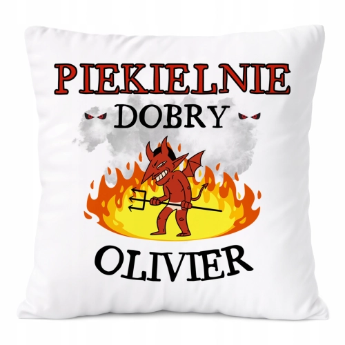 Poduszka Dla Oliviera na Prezent z Nadrukiem ze Zdjęciem Biała PoliDraw