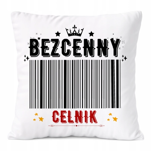 Poduszka Dla Celnika na Prezent z Nadrukiem ze Zdjęciem Biała PoliDraw