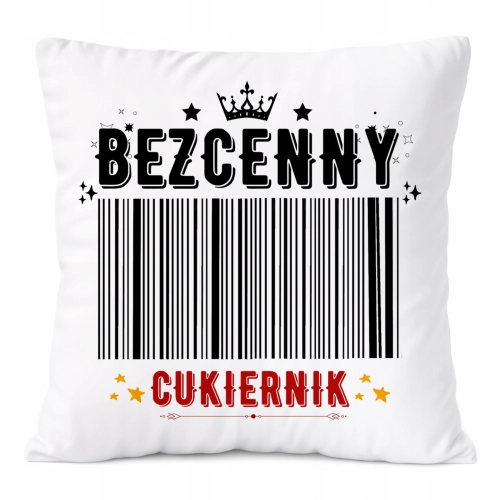 Poduszka Dla Cukiernika na Prezent z Nadrukiem ze Zdjęciem Biała PoliDraw
