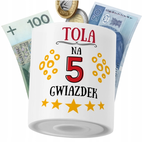 Skarbonka Dla Toli Córki Dziecka z Nadrukiem ze Zdjęciem