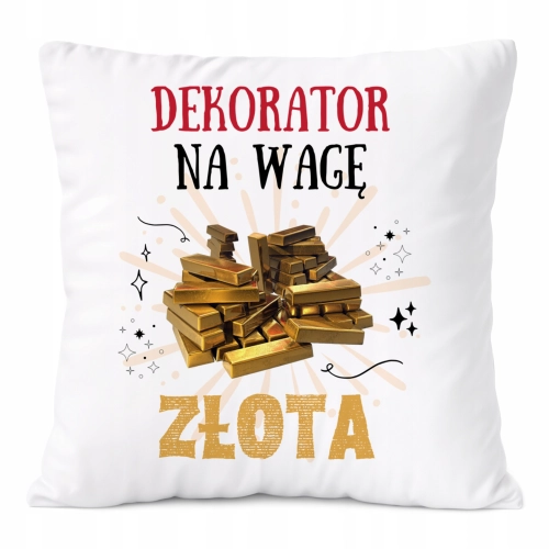 Poduszka Dla Dekoratora na Prezent z Nadrukiem ze Zdjęciem Biała PoliDraw