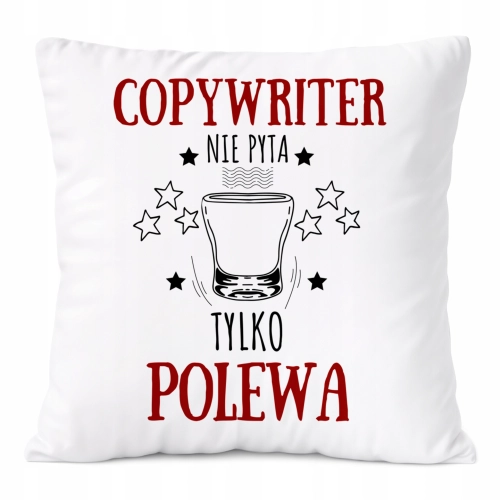 Poduszka Dla Copywritera na Prezent z Nadrukiem ze Zdjęciem Biała PoliDraw